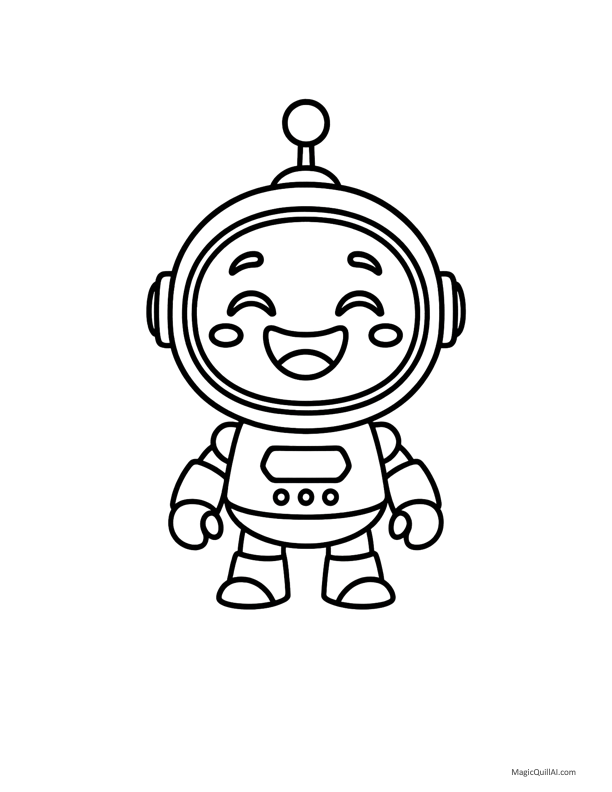 Friendly Robot coloring page